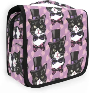 Hanging Toiletry Bag Magic Cat Travel Makeup bag for Toiletries Portable Travel Toiletry Organizer Cosmetic Bags with Hanging Hook