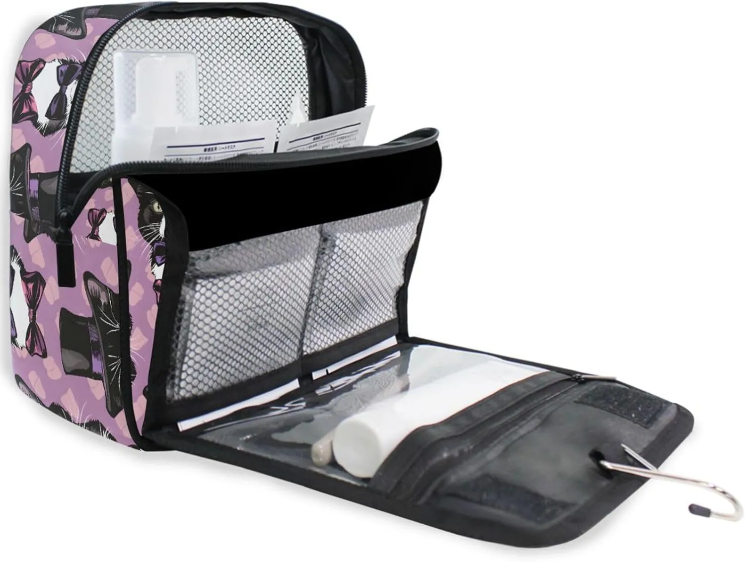 Hanging Toiletry Bag Magic Cat Travel Makeup bag for Toiletries Portable Travel Toiletry Organizer Cosmetic Bags with Hanging Hook