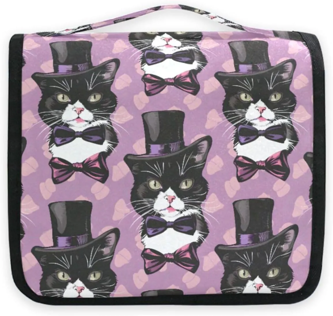 Hanging Toiletry Bag Magic Cat Travel Makeup bag for Toiletries Portable Travel Toiletry Organizer Cosmetic Bags with Hanging Hook