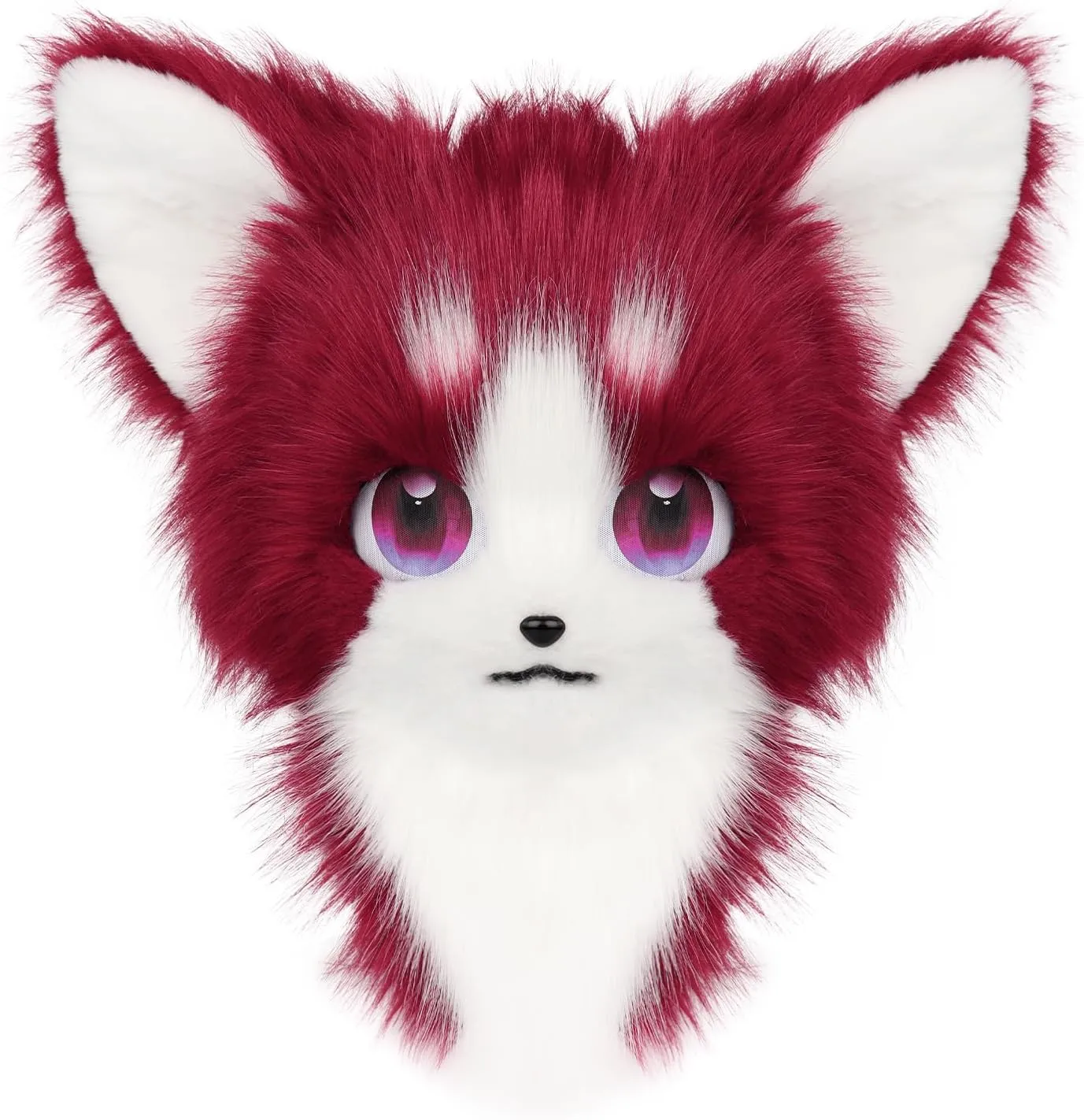HAOAN Animal Furry Fursuit Head Mask Plush Cat Fox Mask Costume Props for Halloween Cosplay Party