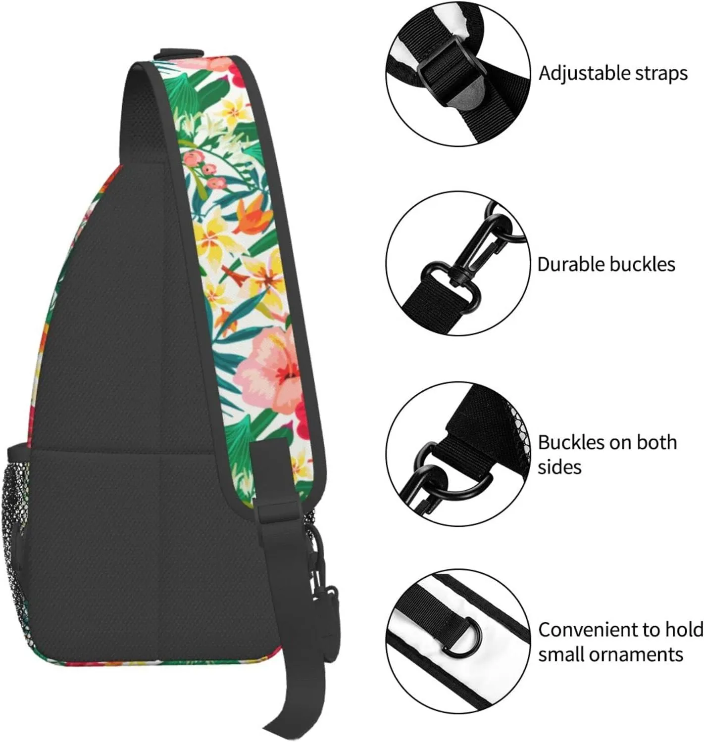 Hawaii Hawaiian Sling Bag,Multipurpose Crossbody Backpack Shoulder Chest Bag for Women Men Travel Hiking Daypack