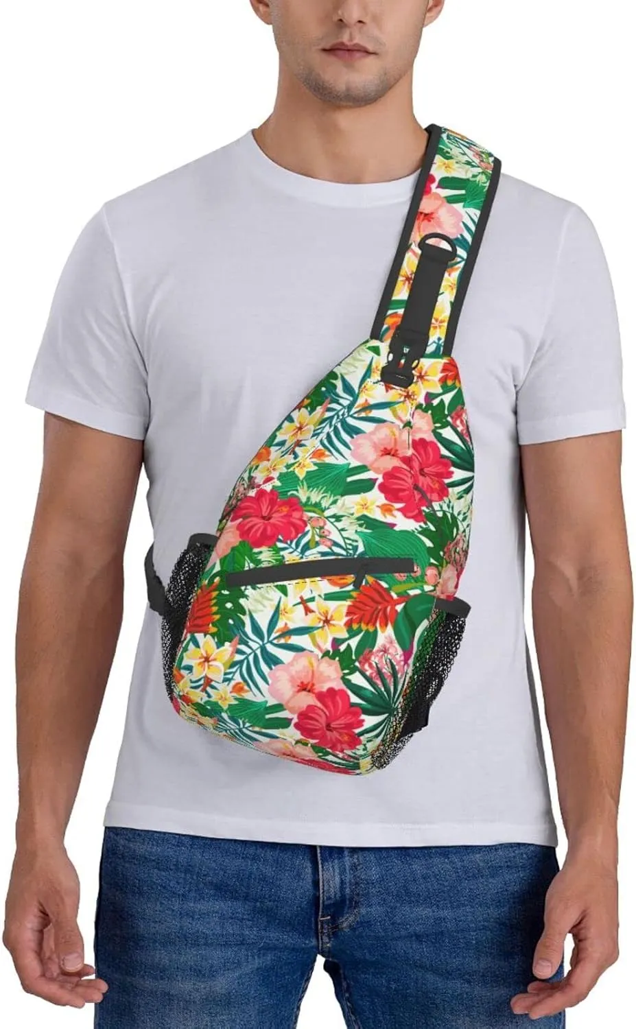 Hawaii Hawaiian Sling Bag,Multipurpose Crossbody Backpack Shoulder Chest Bag for Women Men Travel Hiking Daypack