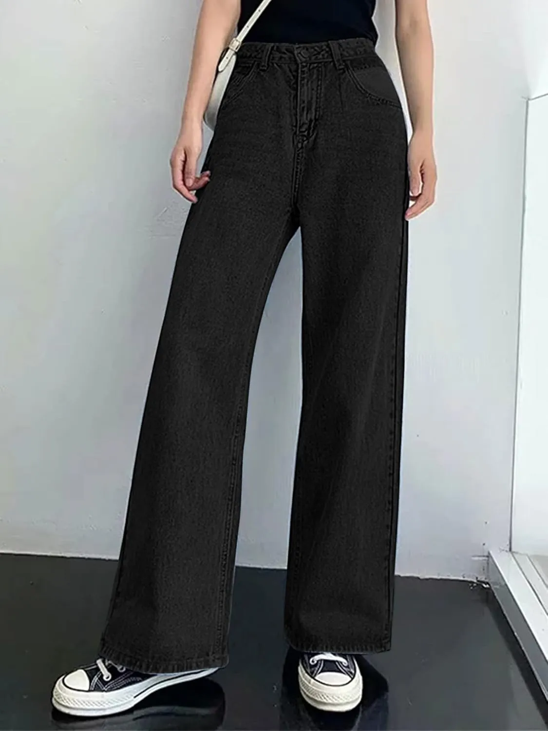 HDLTE Women Ripped Boyfriends Jeans Distressed High Waist Baggy Denim Pants Wide Leg Straight Trousers Y2k Streetwear Pants…