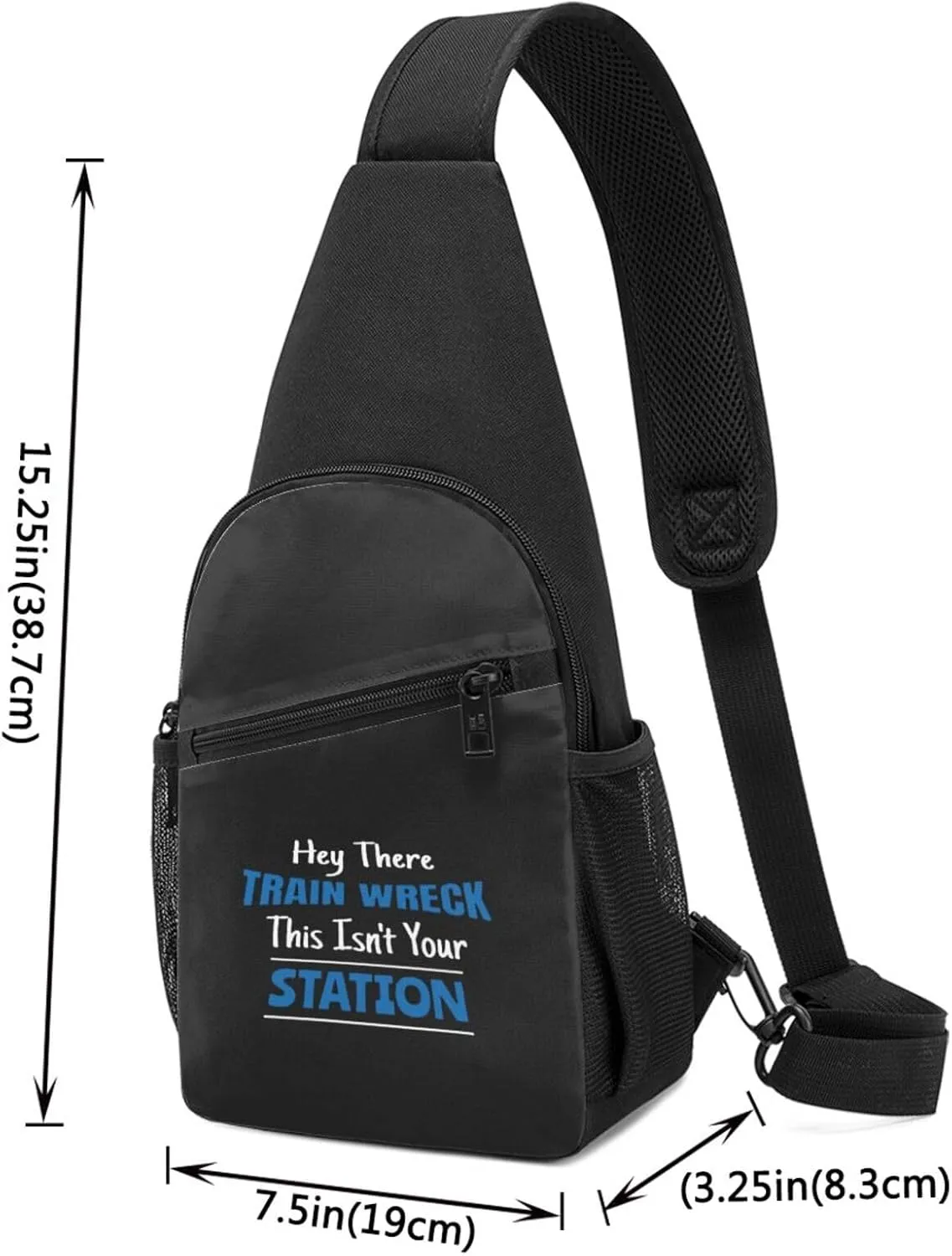Hey There Train Wreck, This Isn'T Your Station Unisex Chest Bag Lightweight Crossbody Shoulder Bag Travel Pocket