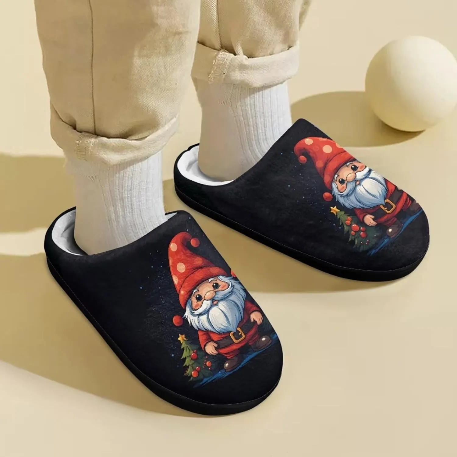 Howilath Boys Girls Christmas Slippers Kids House Cute Slippers for Toddler Plush Warm Slippers Non-Slip Winter Shoes