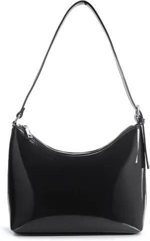 HOXIS Minimalist Faux Patent Leather Shoulder Bag Shiny Women Purse Y2K Style