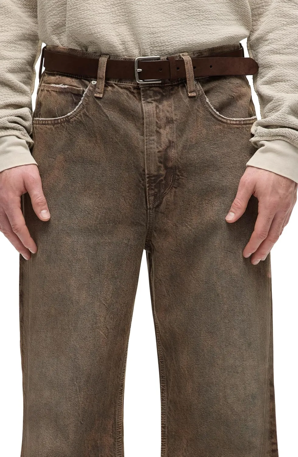 HUDSON Men's Luca Loose Fit Wide Leg Denim Pant