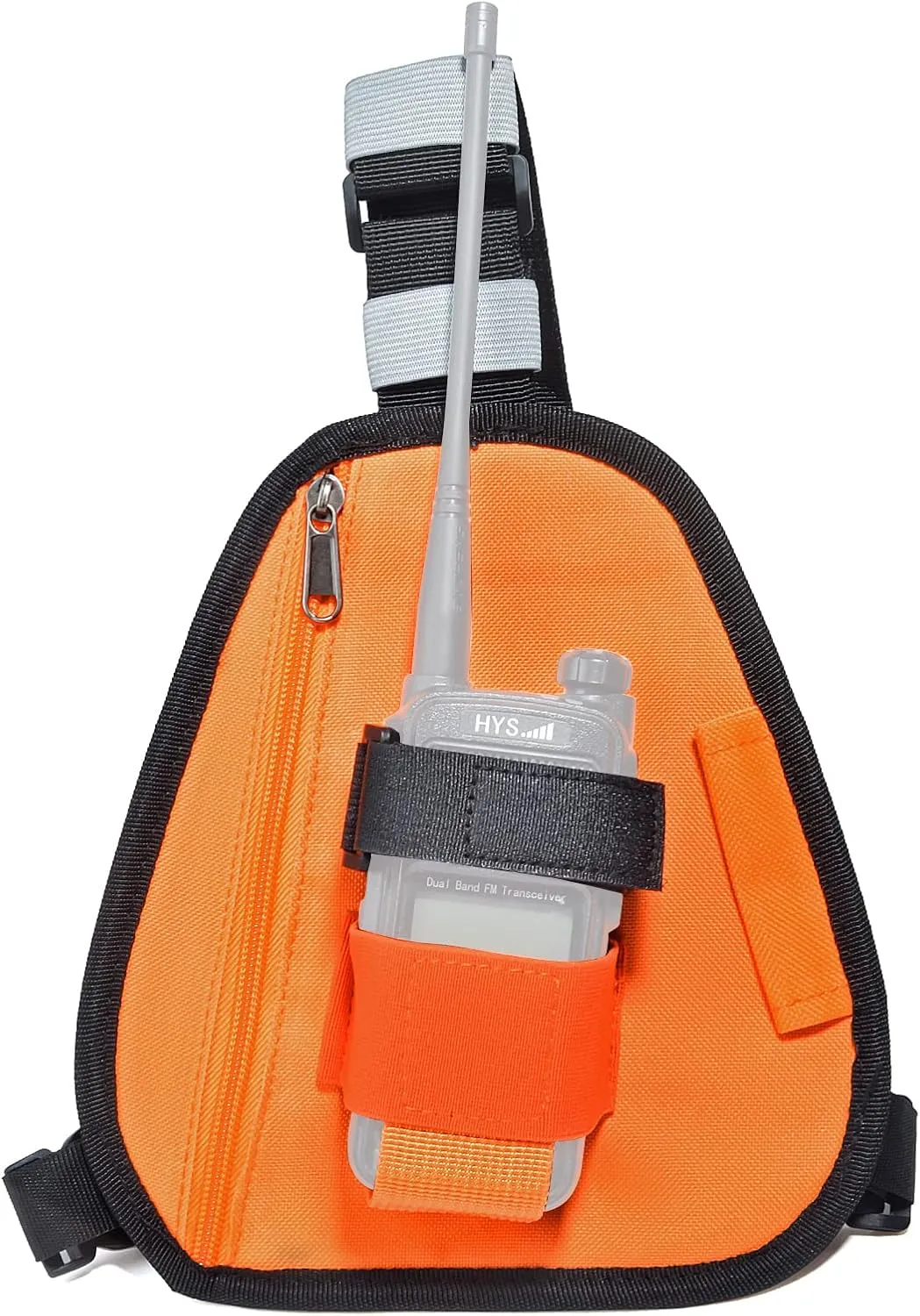 HYS Nylon Chest Harness Pack, Adjustable Shoulder Strap with an Adjustable Single Radio Pouch