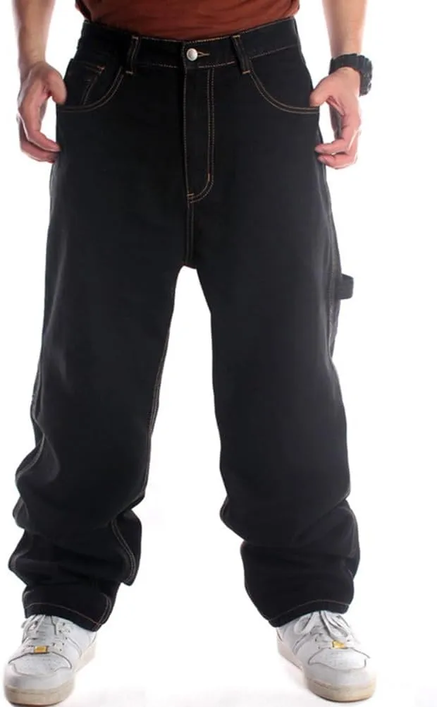 IDEALSANXUN Baggy Jeans Men Casual Embroidery Hip Hop Loose Fit Y2k Jeans