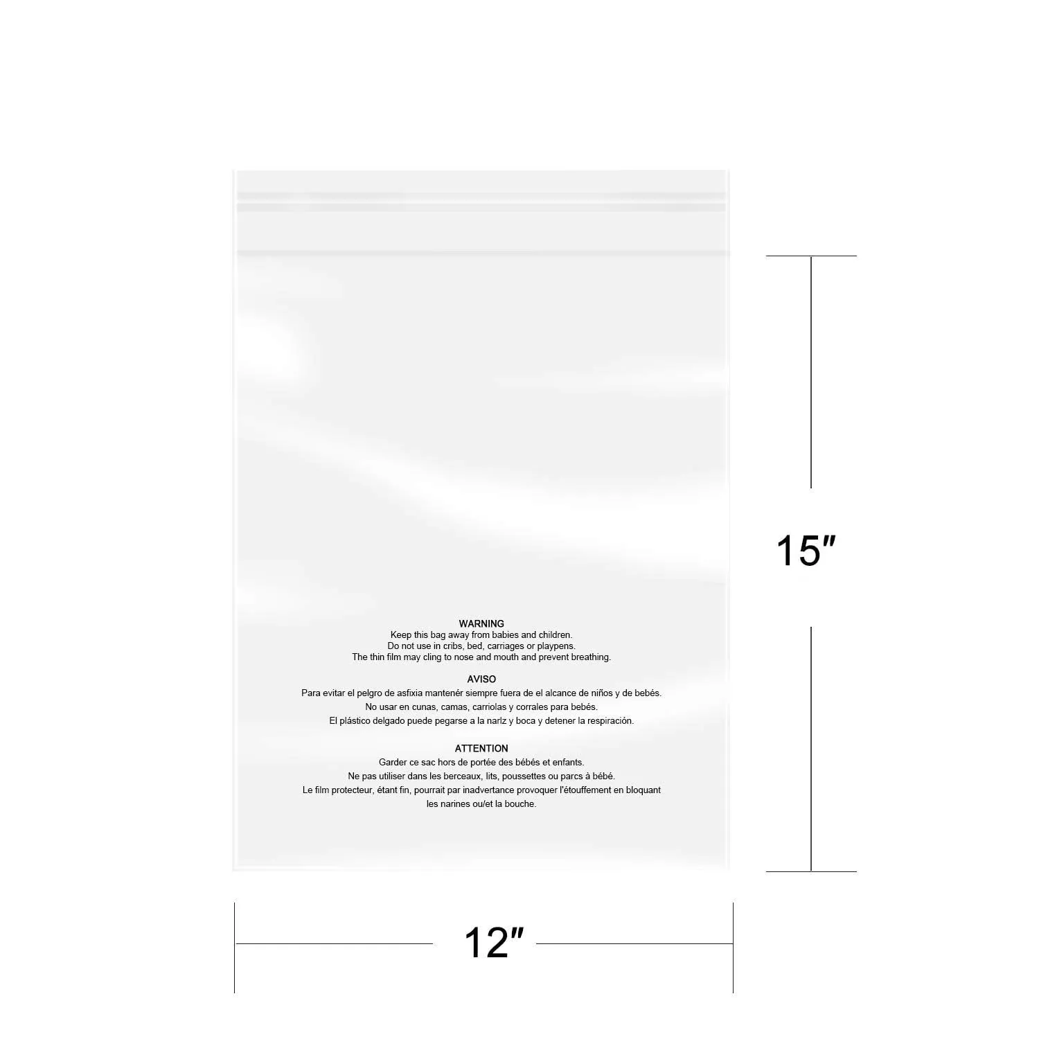 iMailer - 100 Pcs - 12" x 15" Poly Bags with Suffocation Warning Self Seal- Clear Shipping Bags 1.6 Mil for Clothing, Shirts, Packaging - Permanent Adhesive