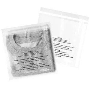 iMailer - 100 Pcs - 8" x 10", Clear Poly Bags with Suffocation Warning Self Seal 1.6 Mil for Clothing, T-Shirt, Brochure, Prints, Handicraft Gift-Permanent Glue