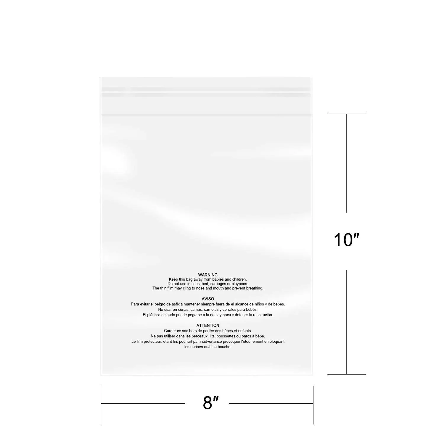 iMailer - 100 Pcs - 8" x 10", Clear Poly Bags with Suffocation Warning Self Seal 1.6 Mil for Clothing, T-Shirt, Brochure, Prints, Handicraft Gift-Permanent Glue