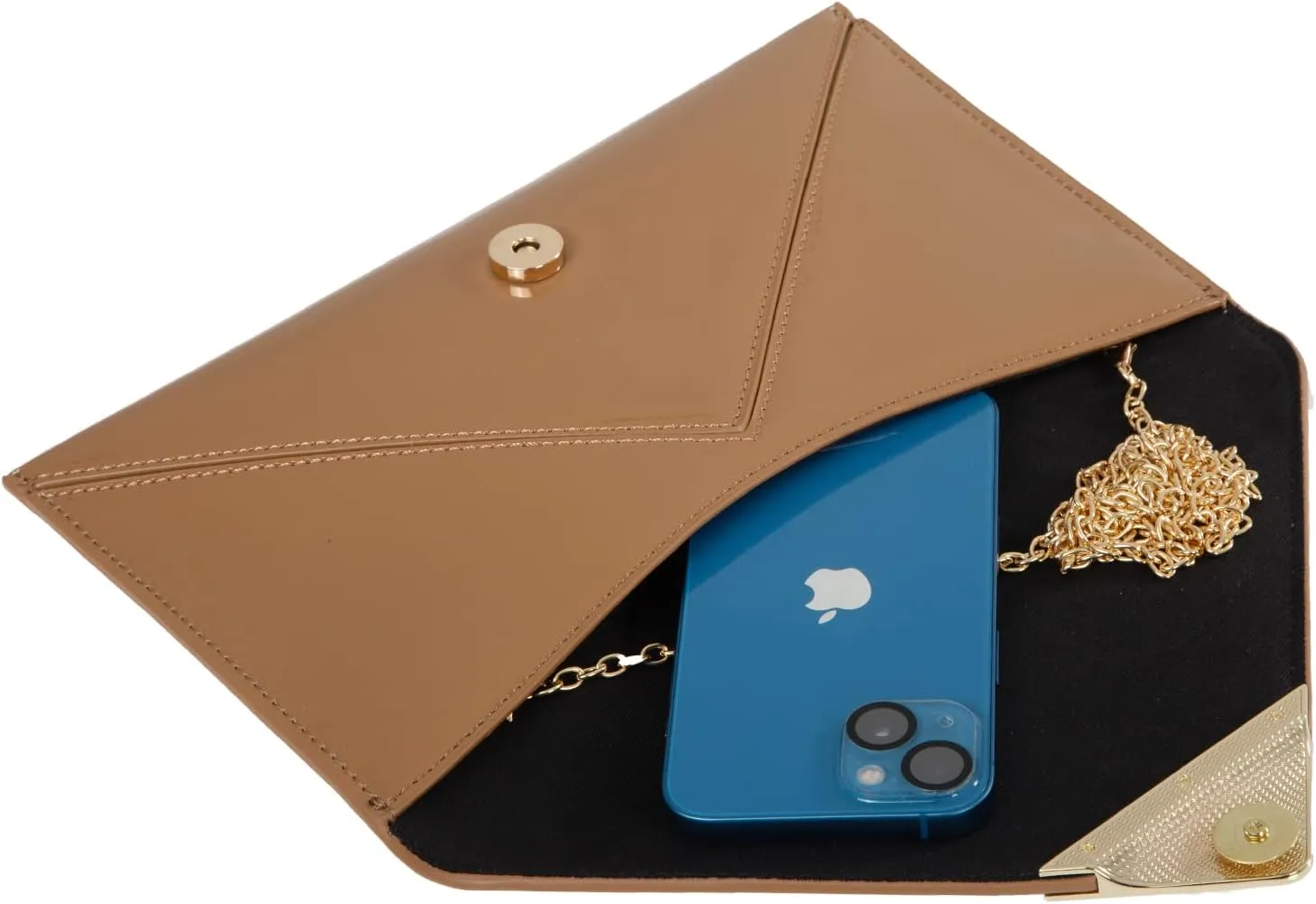 JNB Faux Patent Leather Glossy Envelope Clutch