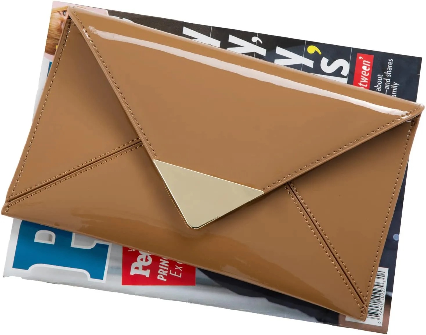 JNB Faux Patent Leather Glossy Envelope Clutch