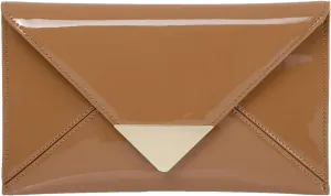 JNB Faux Patent Leather Glossy Envelope Clutch
