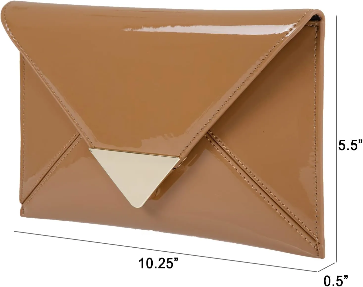 JNB Faux Patent Leather Glossy Envelope Clutch