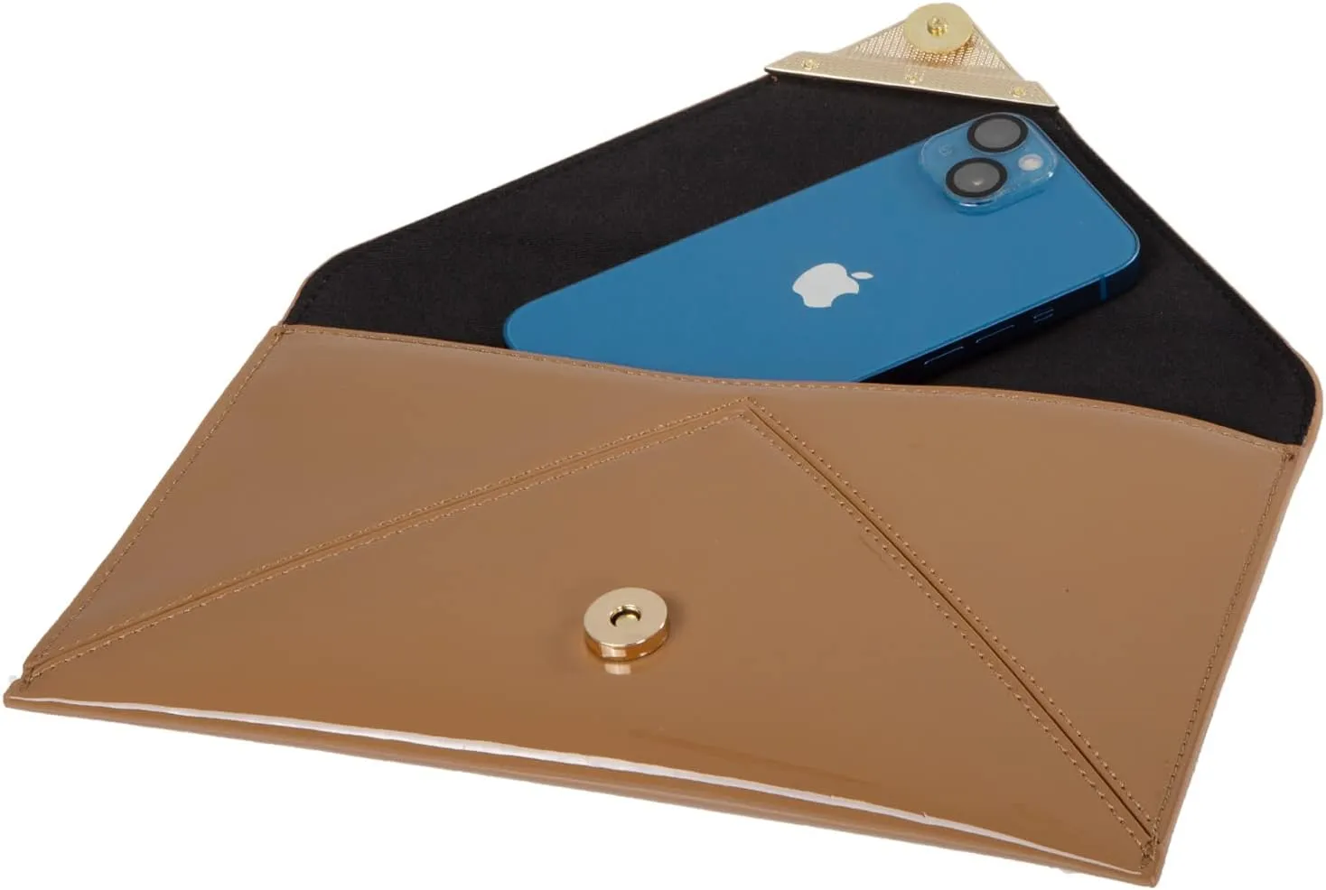 JNB Faux Patent Leather Glossy Envelope Clutch