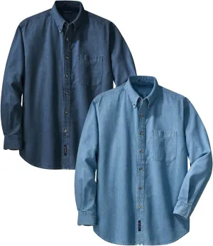Joe's USA 6.5-Ounce Long Sleeve Denim Shirts in Sizes XS-6XL