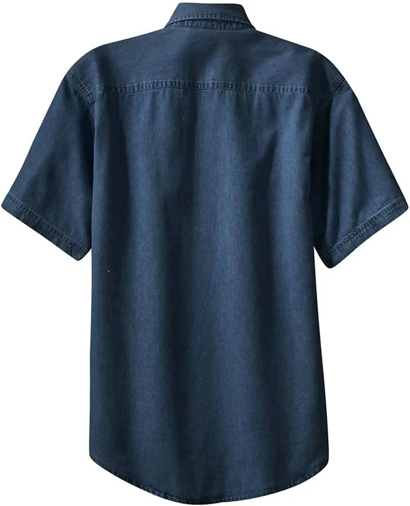 Joe's USA Men's 6.5-Ounce Short Sleeve Denim Shirts in Sizes XS-6XL