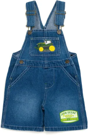 John Deere Denim Square Neck Short Overalls Toddler to Little Kid Sizes (2T - 7-8)