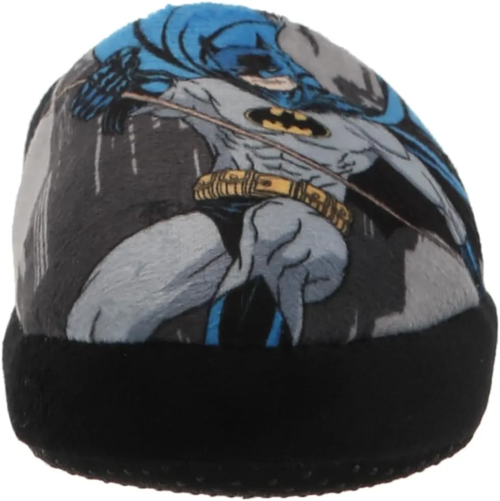 Josmo Boy's Batman Slipper Dark Knight Superhero Lightweight Comfort Soft Aline Plush House Shoes