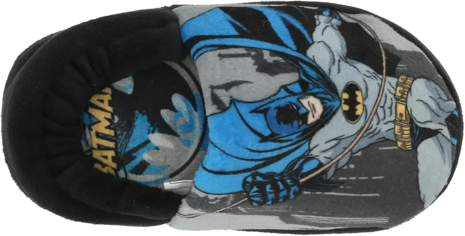 Josmo Boy's Batman Slipper Dark Knight Superhero Lightweight Comfort Soft Aline Plush House Shoes