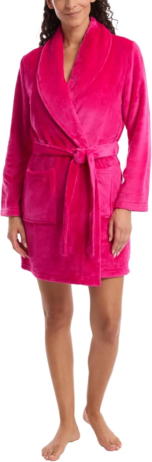 Juicy Couture Women's Super Soft Luxe Plush Shawl Collar Robe