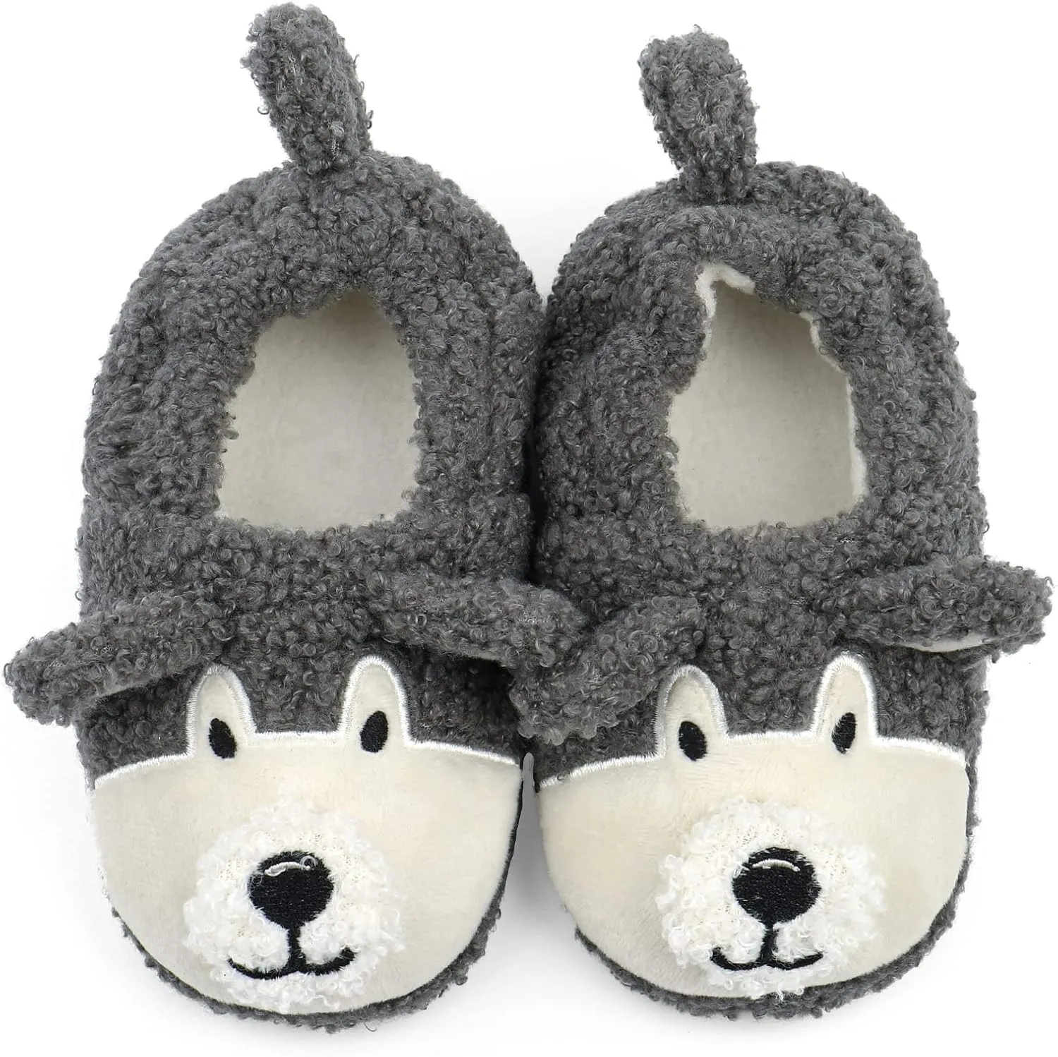 KAKU NANU Toddler Kids Slippers Cute Animal Cartoon Shoes Girls Boys Warm Fleece Winter Household Slippers