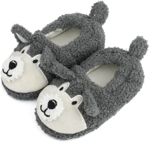 KAKU NANU Toddler Kids Slippers Cute Animal Cartoon Shoes Girls Boys Warm Fleece Winter Household Slippers