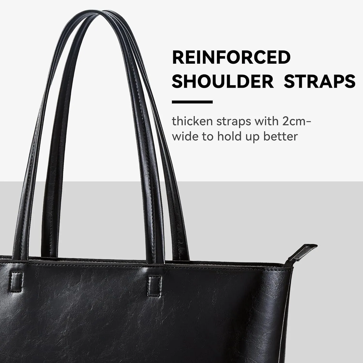 KALIDI Tote Bag Zipper Shoulder Bag Faux Leather Purses Satchel for Women Large Casual Handbag Work Dating College