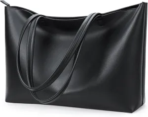 KALIDI Tote Bag Zipper Shoulder Bag Faux Leather Purses Satchel for Women Large Casual Handbag Work Dating College