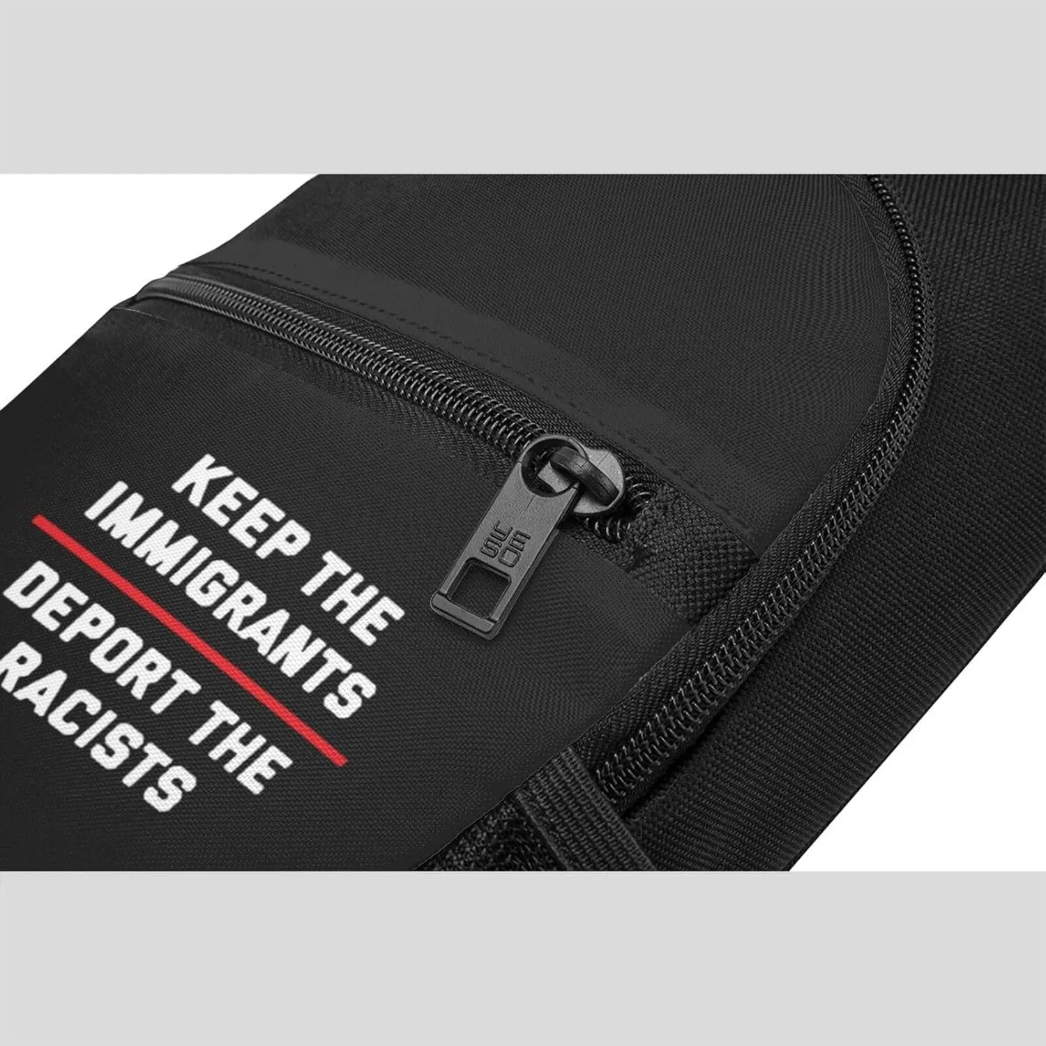 Keep The Immigrants Deport The Racists Unisex Chest Bag Lightweight Crossbody Shoulder Bag Travel Pocket Black