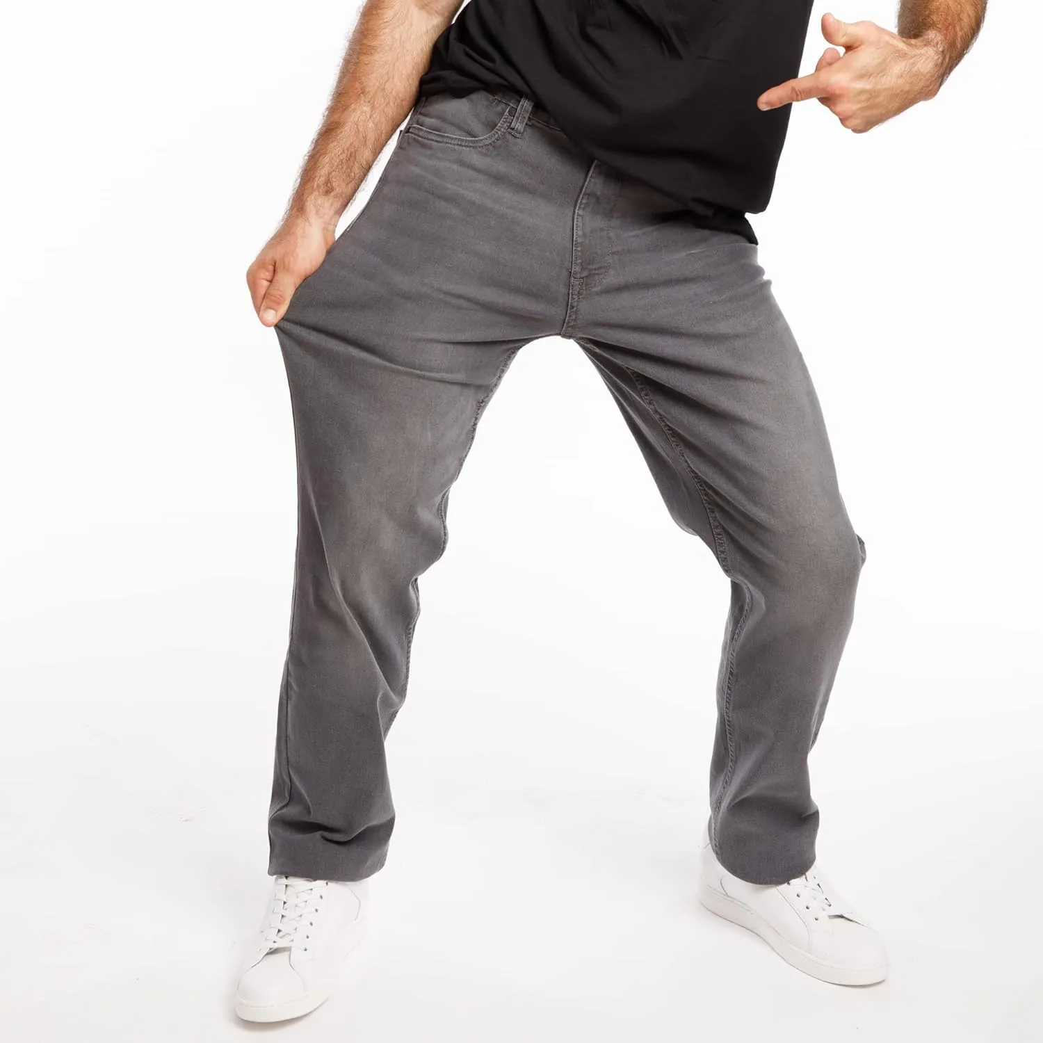 Kenneth Cole Mens Jeans Athletic Fit - Roomier Fit in Waist, Hip, and Thighs - Flexible Stretch Denim - Straight Leg Jeans