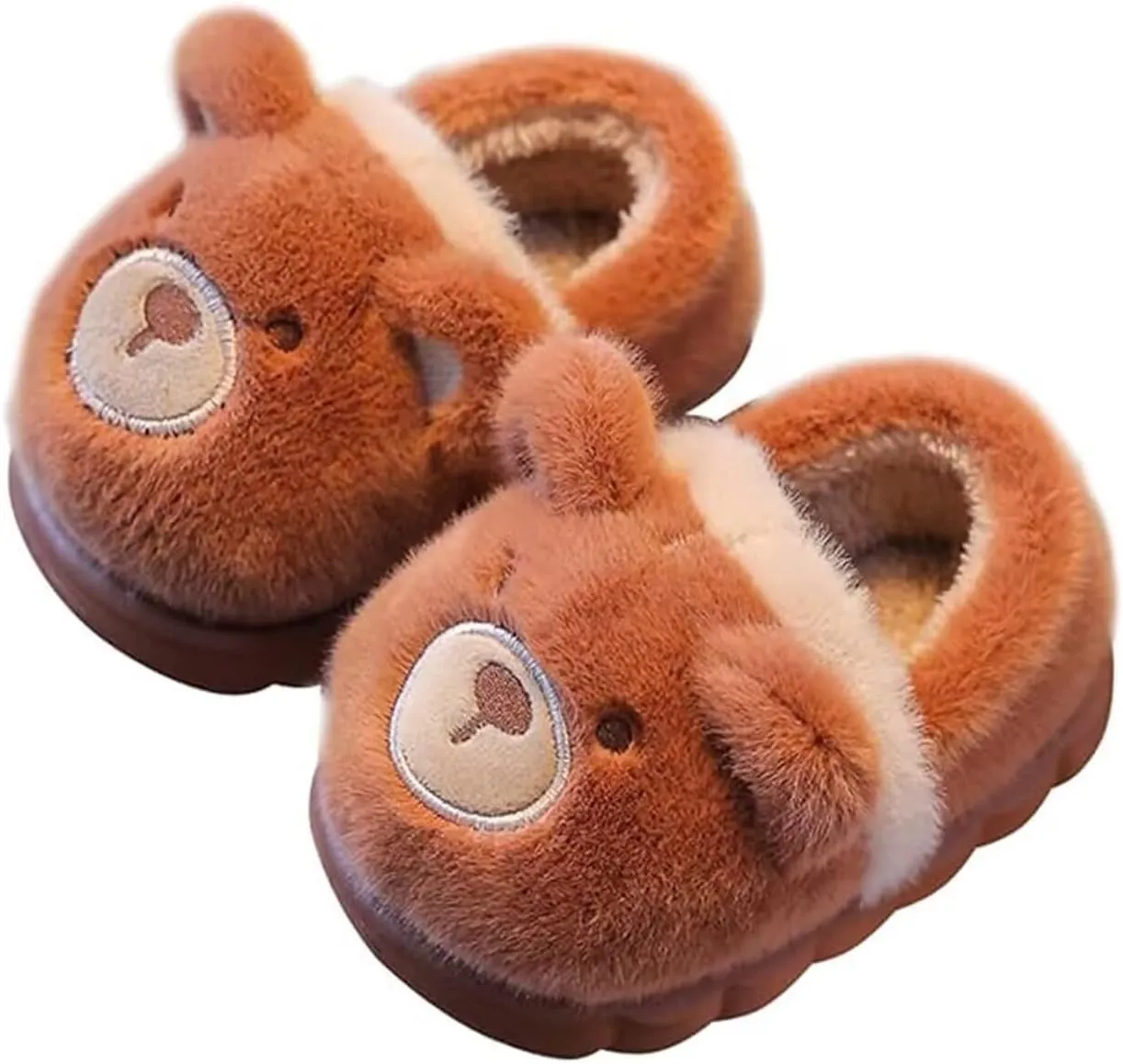 KEYUSHOP Toddler Slippers Boys Girls Kids House Slippers Animal Slippers Bear Bunny Frog Cow Slippers Non-slip Preppy Slippers Warm Winter Fuzzy Slippers Indoor Outdoor House Shoes
