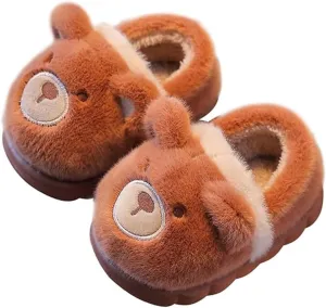 KEYUSHOP Toddler Slippers Boys Girls Kids House Slippers Animal Slippers Bear Bunny Frog Cow Slippers Non-slip Preppy Slippers Warm Winter Fuzzy Slippers Indoor Outdoor House Shoes