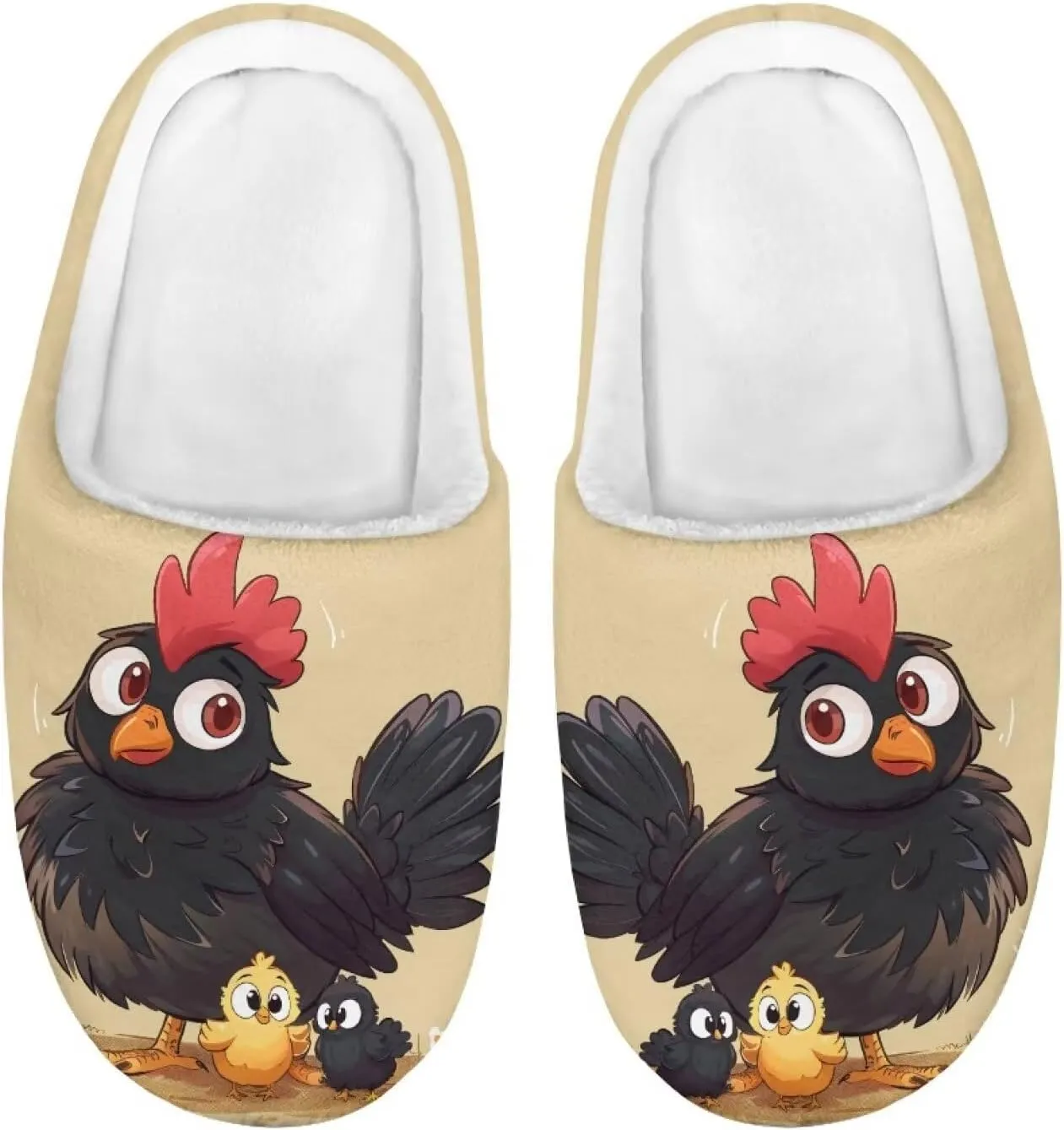 Kids Animal Print Slippers Soft Plush Warm Slippers Lightweight Non Slip Winter Fuzzy Flat Shoes House Shoes for Boys Girls US 9-15