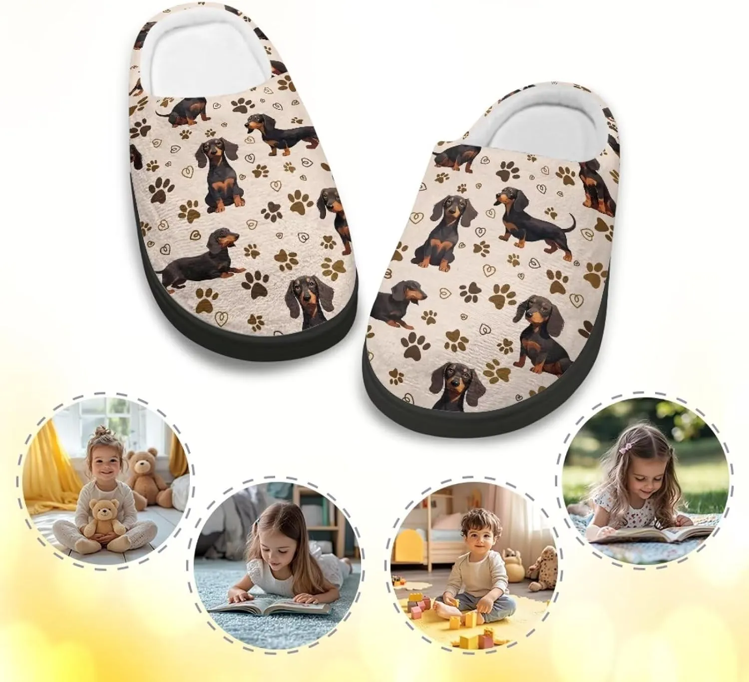 Kids Fluffy Slippers for Winter, Warm Closed Toe Home Slippers, Soft Cozy Scuff Slippers for Boys Girls