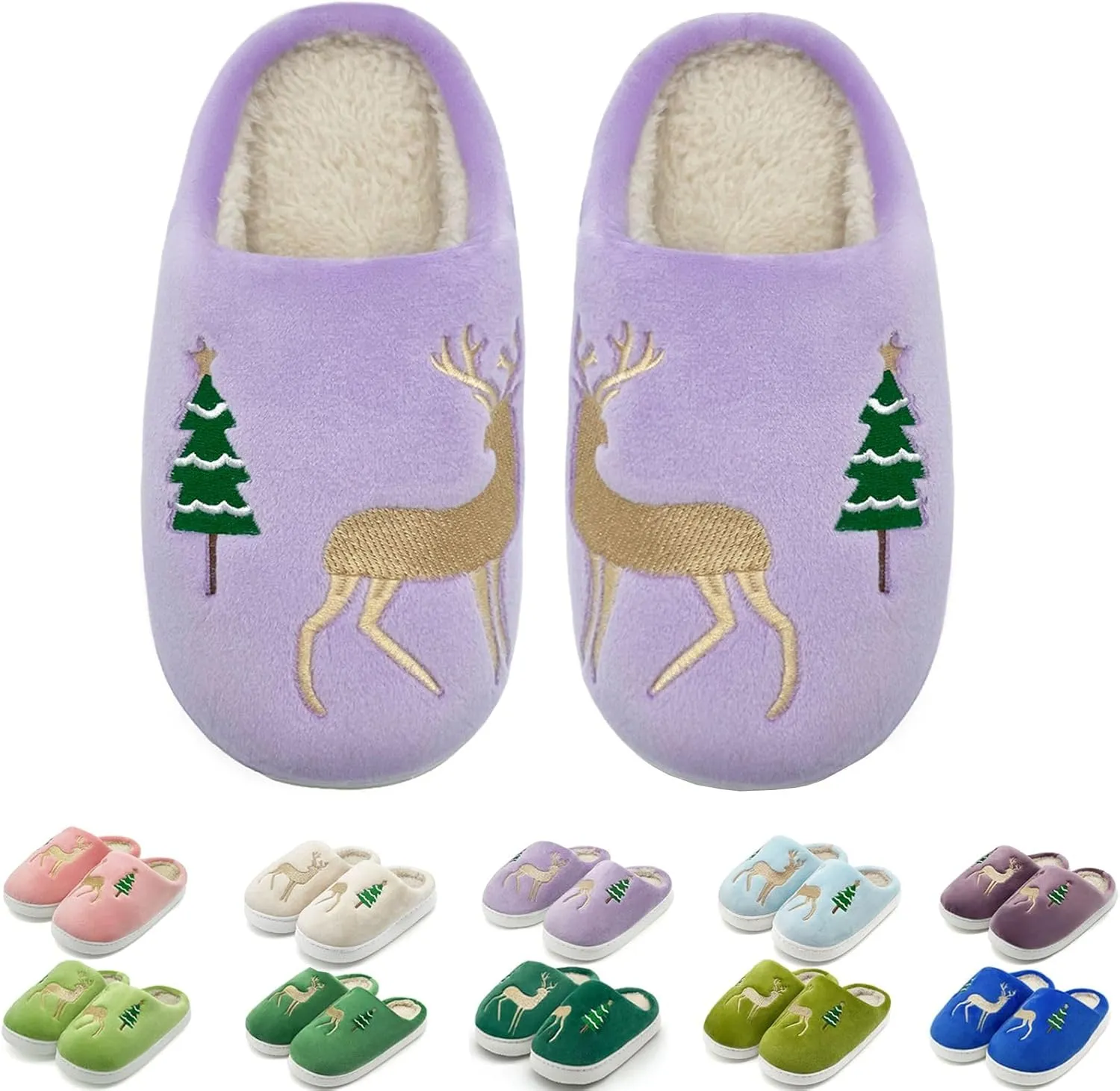 Kids Reindeer Slippers - Soft, Cozy, Non-Slip Indoor Shoes for Toddlers - Christmas Gifts for Boys & Girls