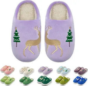 Kids Reindeer Slippers - Soft, Cozy, Non-Slip Indoor Shoes for Toddlers - Christmas Gifts for Boys & Girls