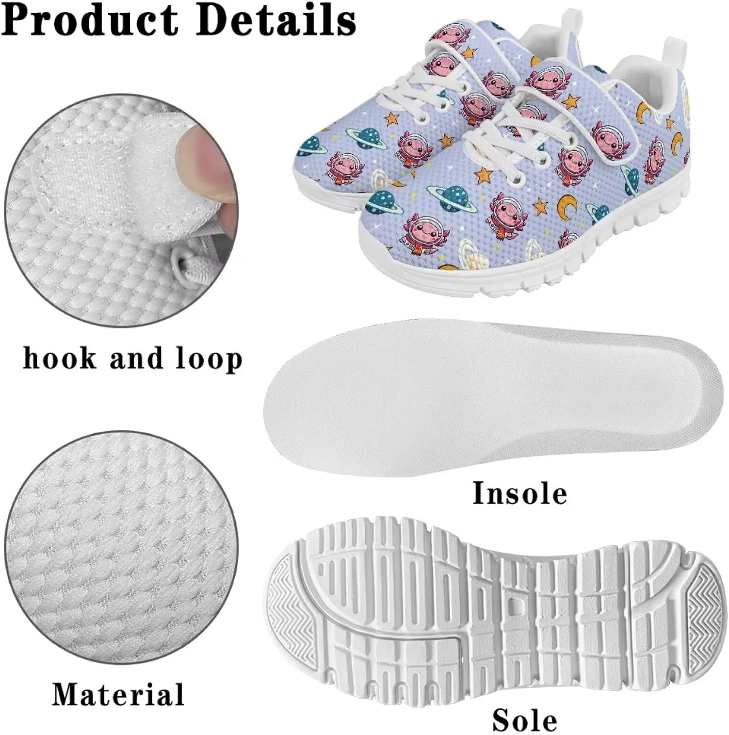 Kids Slip On Sneakers for Girls Soft Lightweight Athletic Tennis Shoes