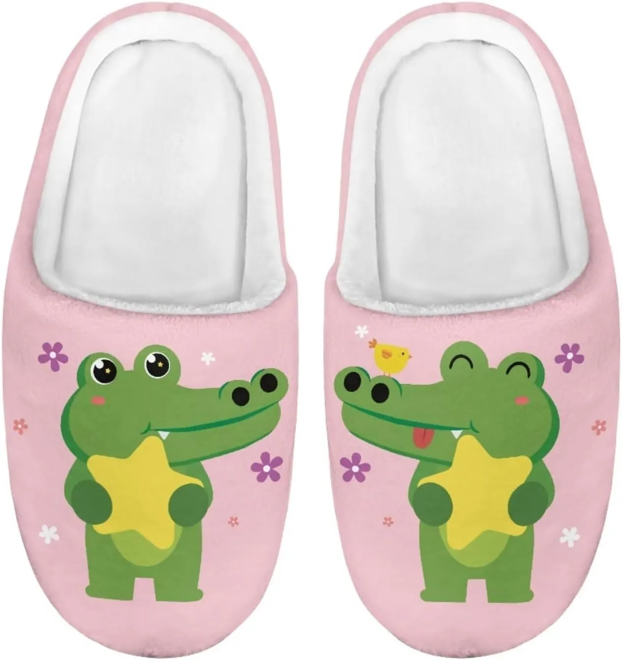Kids Slippers for Boys Girls, Cute Soft Plush Anti-slip Fluffy Fuzzy House Slippers with Memory Foam for Home Outside
