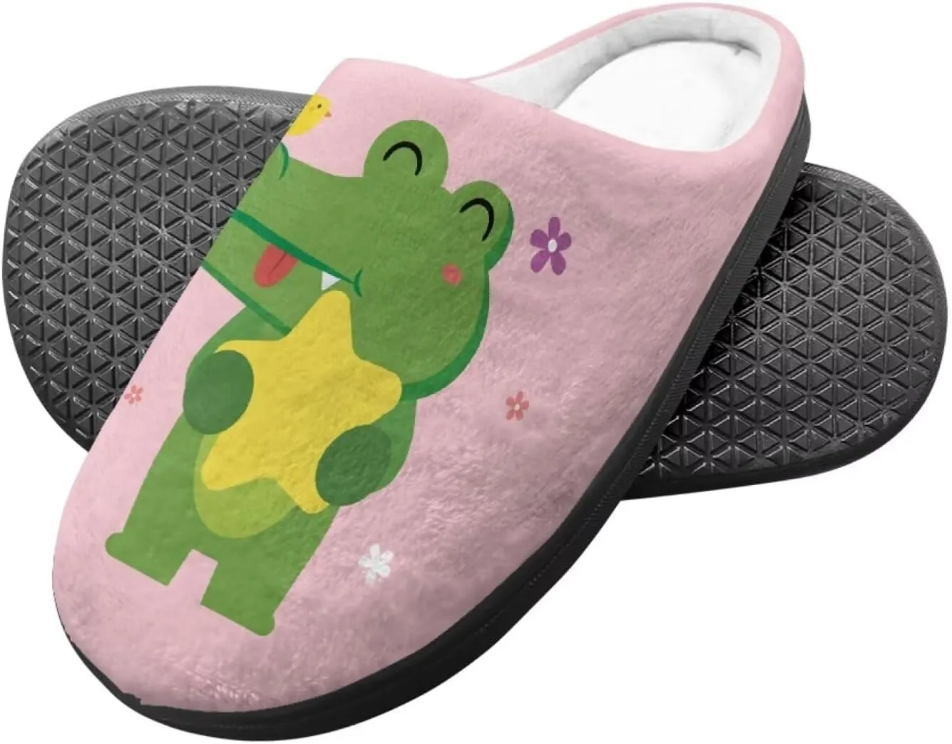 Kids Slippers for Boys Girls, Cute Soft Plush Anti-slip Fluffy Fuzzy House Slippers with Memory Foam for Home Outside