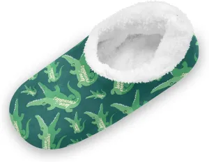Kids Winter Slippers Crocodiles Green Animal Warm Soft Non Slip House Slippers for Boys Girls Indoor