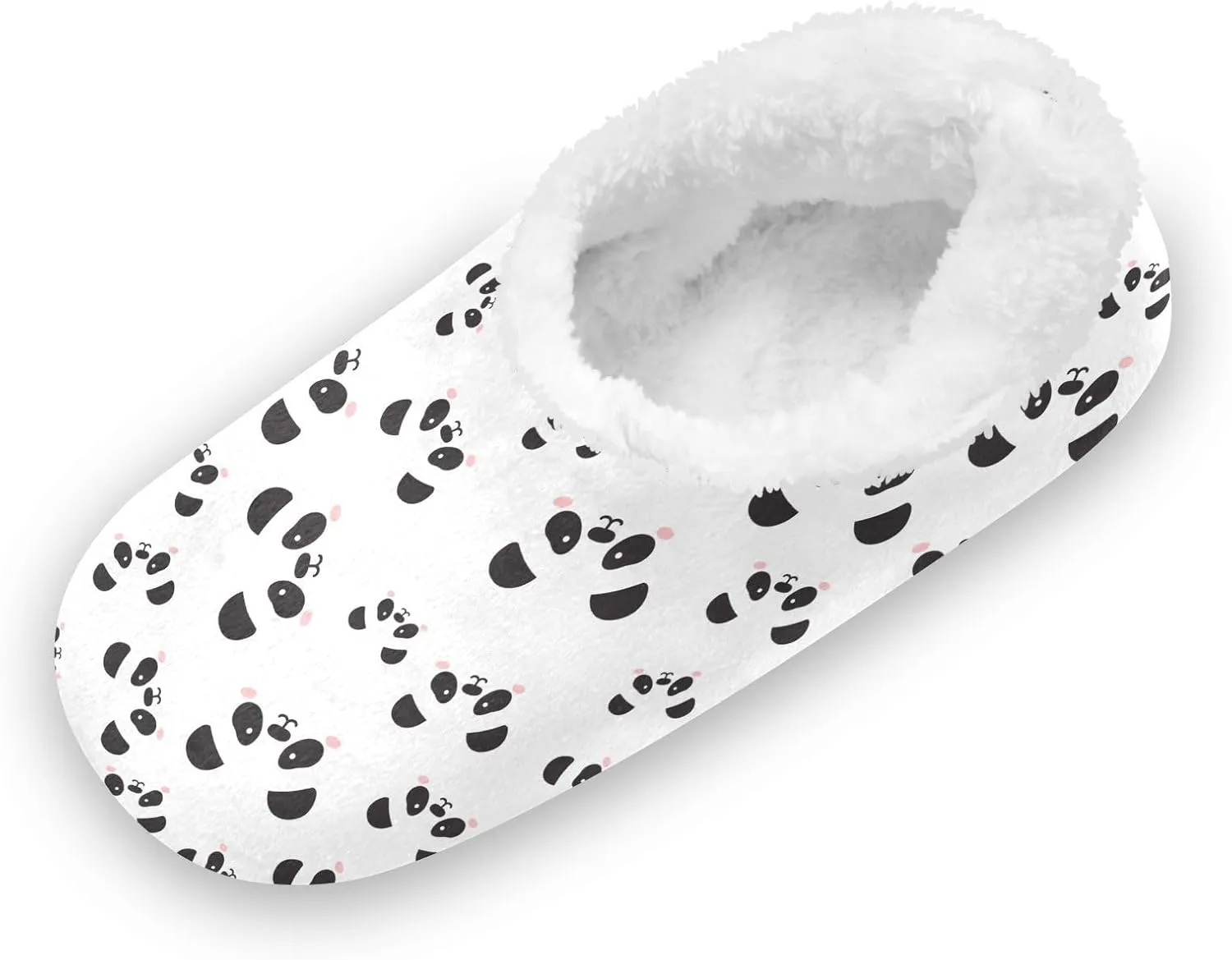 Kids Winter Slippers Panda Face Lovely Cartoon Animal Print Warm Soft Non Slip House Slippers for Boys Girls Indoor