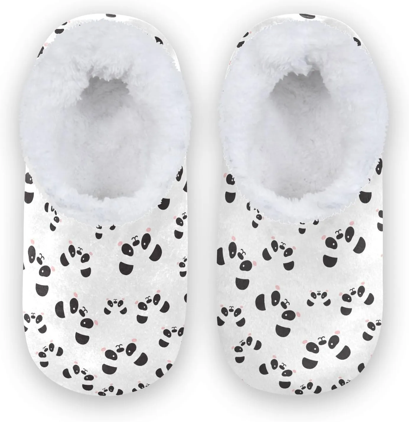 Kids Winter Slippers Panda Face Lovely Cartoon Animal Print Warm Soft Non Slip House Slippers for Boys Girls Indoor