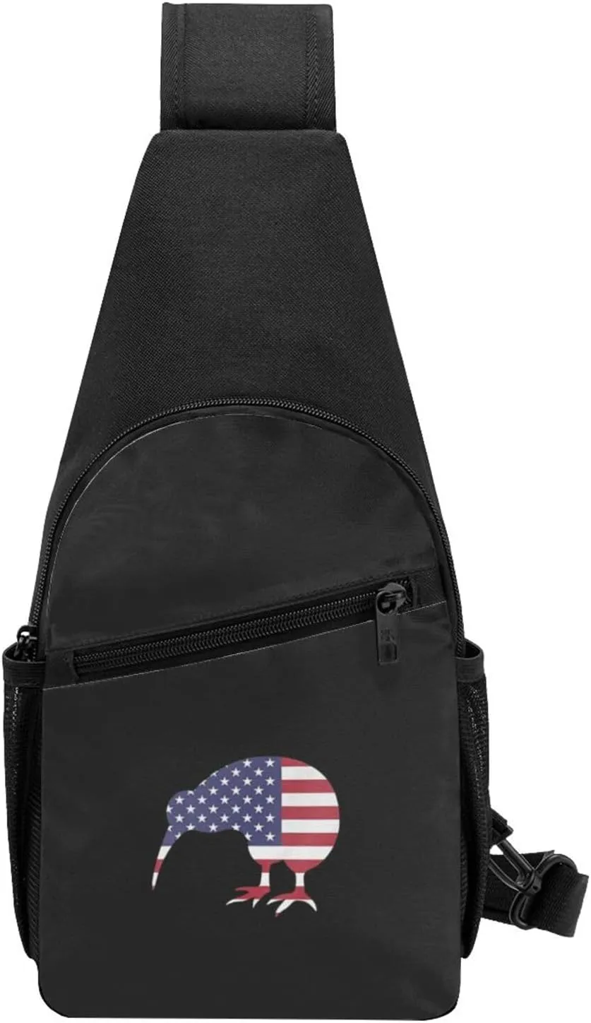 Kiwi Bird New Zealand Usa Unisex Chest Bag Lightweight Crossbody Shoulder Bag Travel Pocket