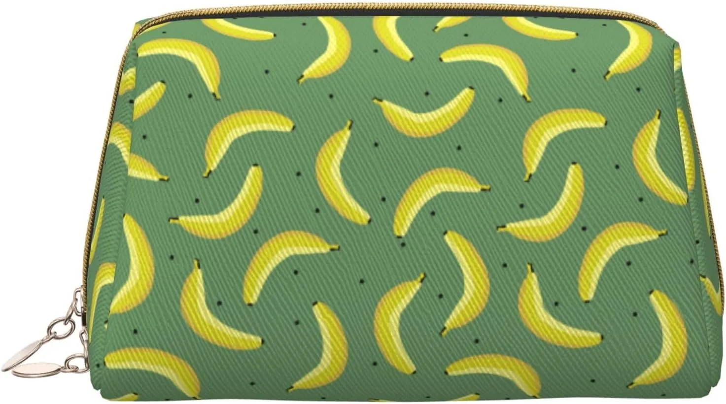 Large Travel Makeup Bag - Yellow ripe bananas Pvc Leather Portable Cosmetic Bags for Women with Zipper, Skincare Bag Makeup Pouch Toiletry Bag for Women