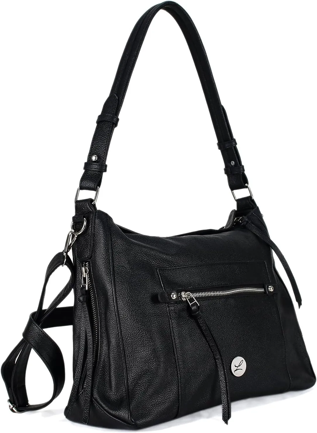 Laverapelle Women's Genuine Leather Crossbody Hobo style Handbag