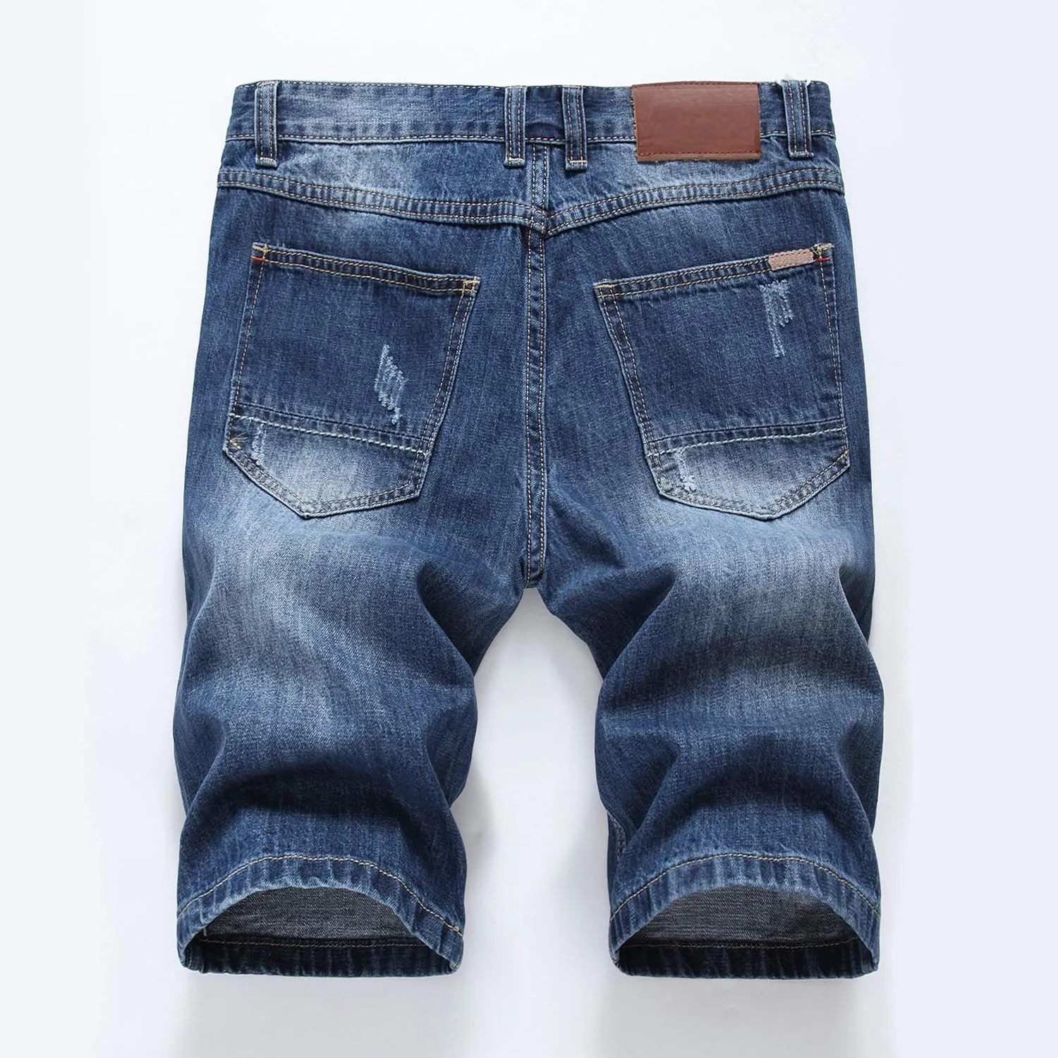 Lavnis Men's Casual Denim Shorts Classic Fit Distressed Summer Fashion Ripped Short Jeans