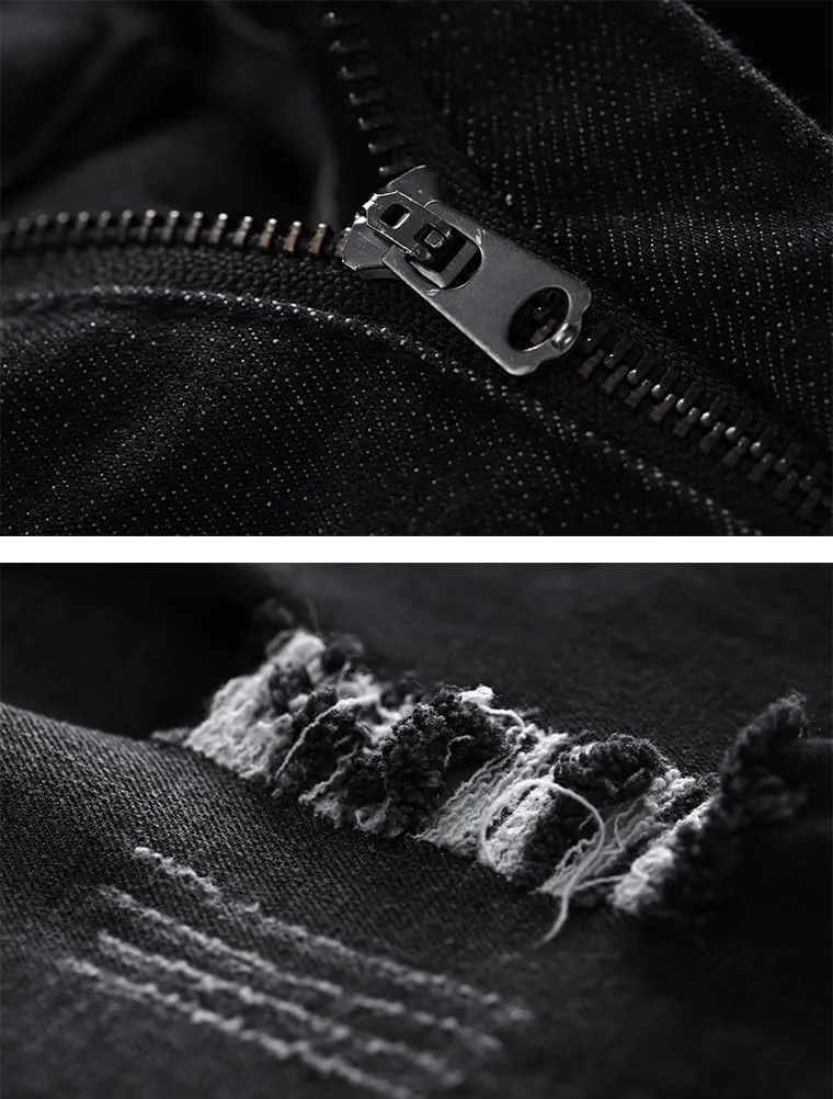 Lavnis Men's Casual Denim Shorts Classic Fit Ripped Distressed Summer Jeans Shorts